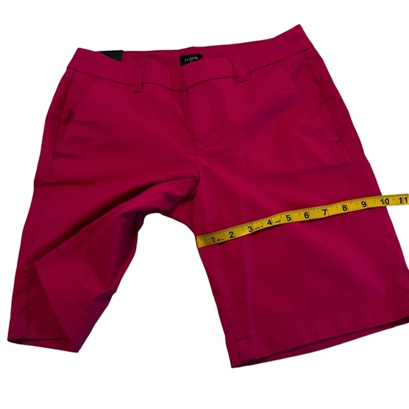 J. Crew 9” high-rise flat front long Bermuda shorts in pink women’s 0 modest - Picture 11 of 12